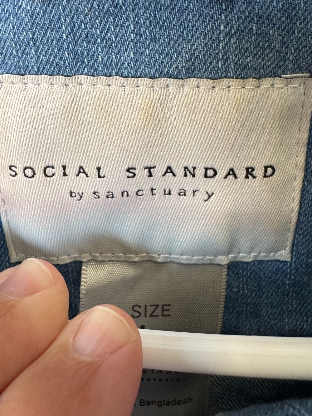 High End Social Standard by Sanctuary Light Blue Denim Women's L Jean Jacket - Picture 4 of 4